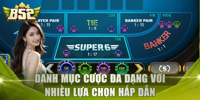 Danh mục cược đa dạng với nhiều lựa chọn hấp dẫn