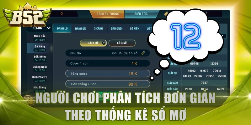 Người chơi phân tích đơn giản theo thống kê sổ mơ
