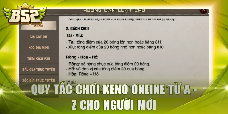 Quy tắc chơi Keno online từ A - Z cho người mới