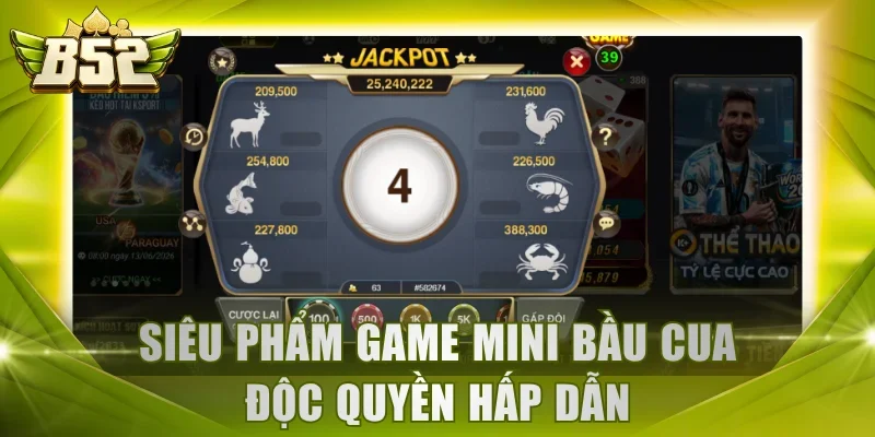 Siêu phẩm game Mini Bầu Cua độc quyền hấp dẫn